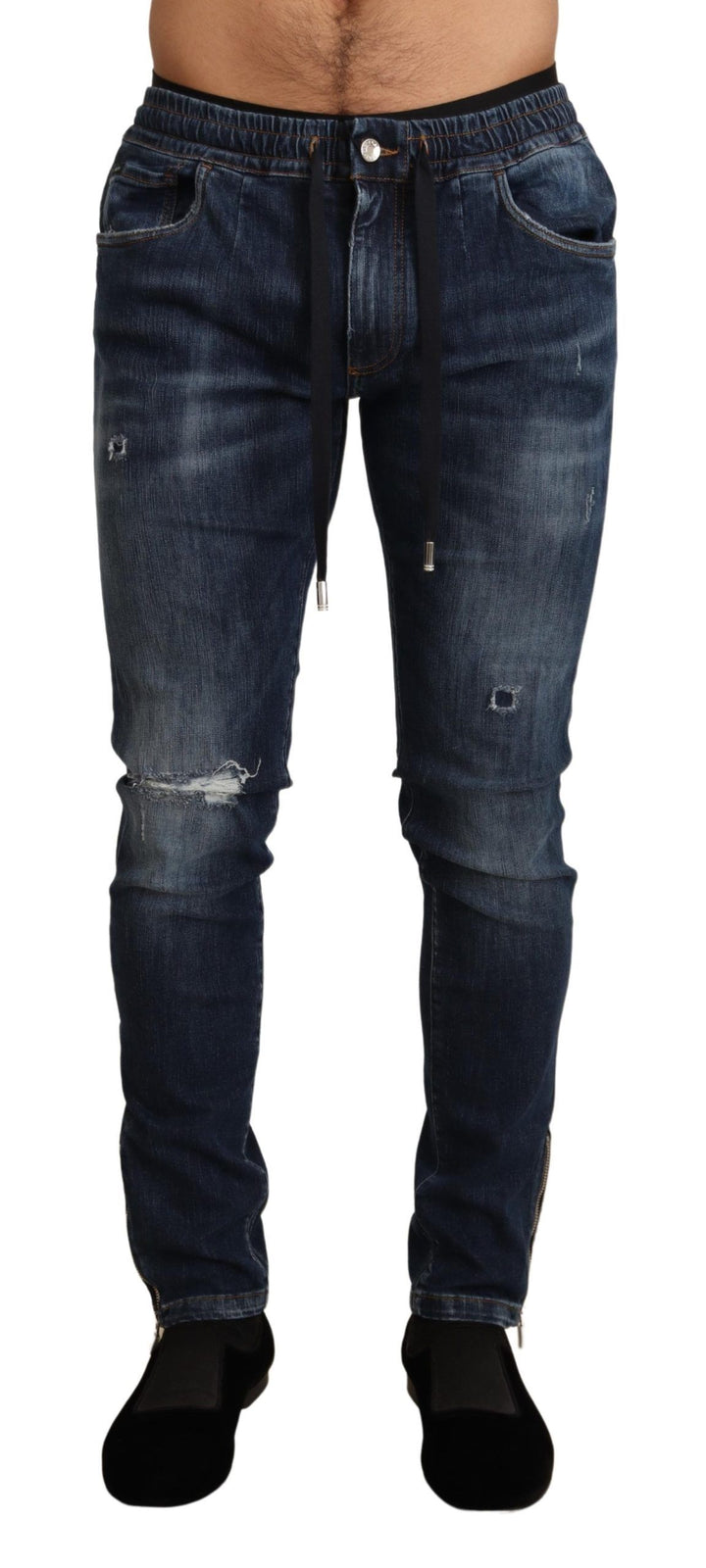 Jeans de mezclilla Dolce & Gabbana de algodón elástico azules desgastados