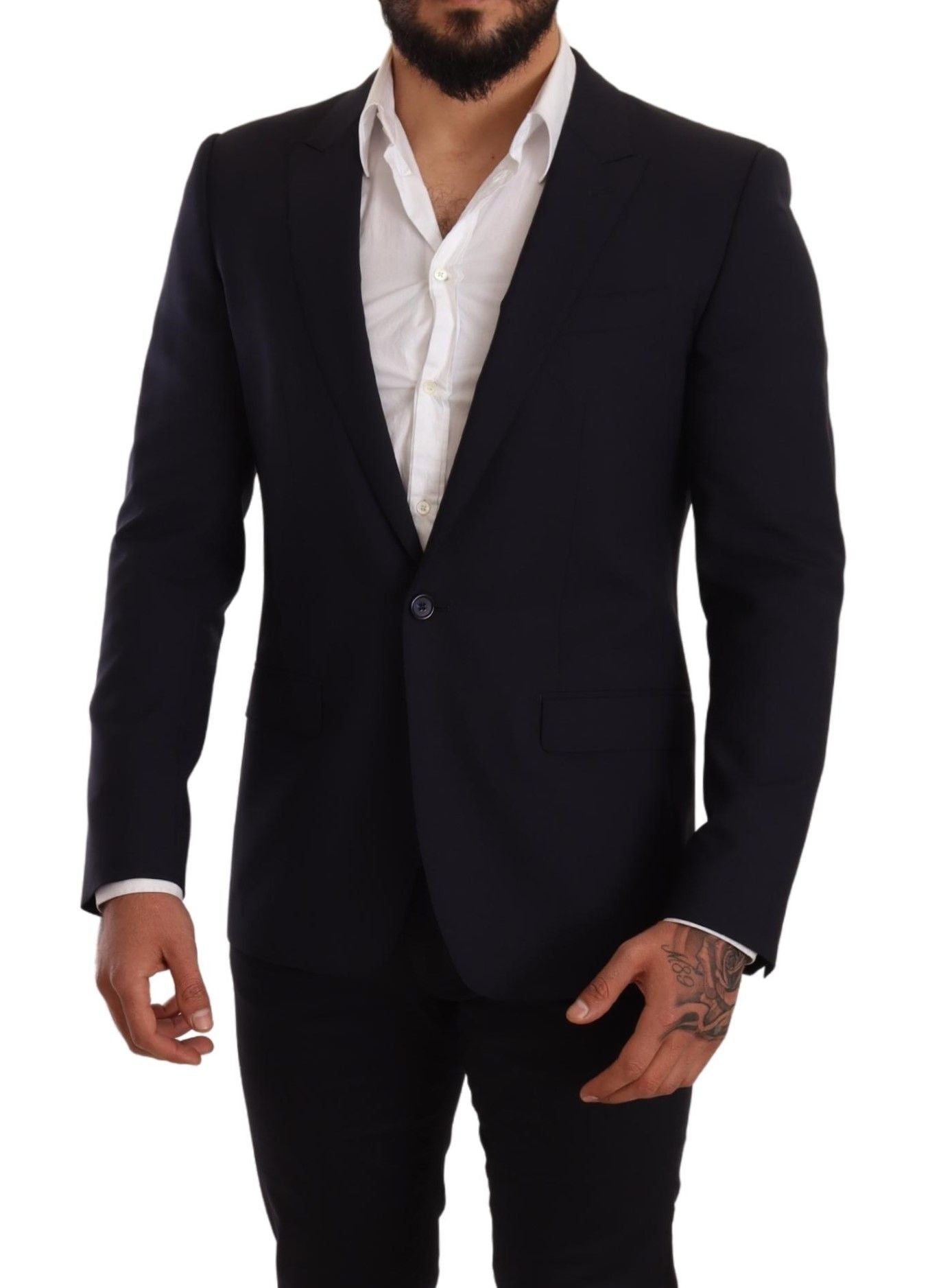 Veste MARTINI Dolce & Gabbana en laine bleu marine coupe slim