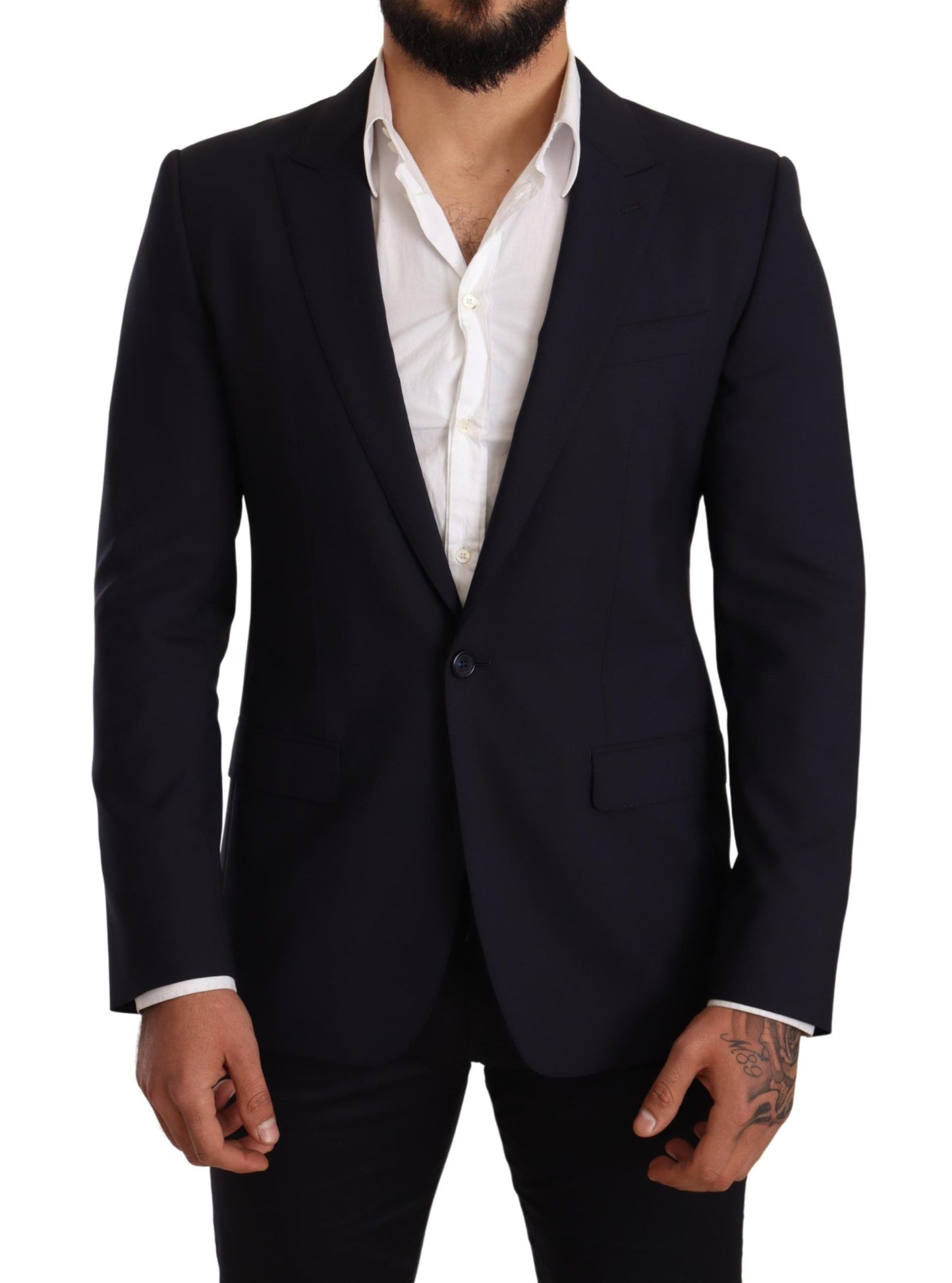Veste MARTINI Dolce & Gabbana en laine bleu marine coupe slim