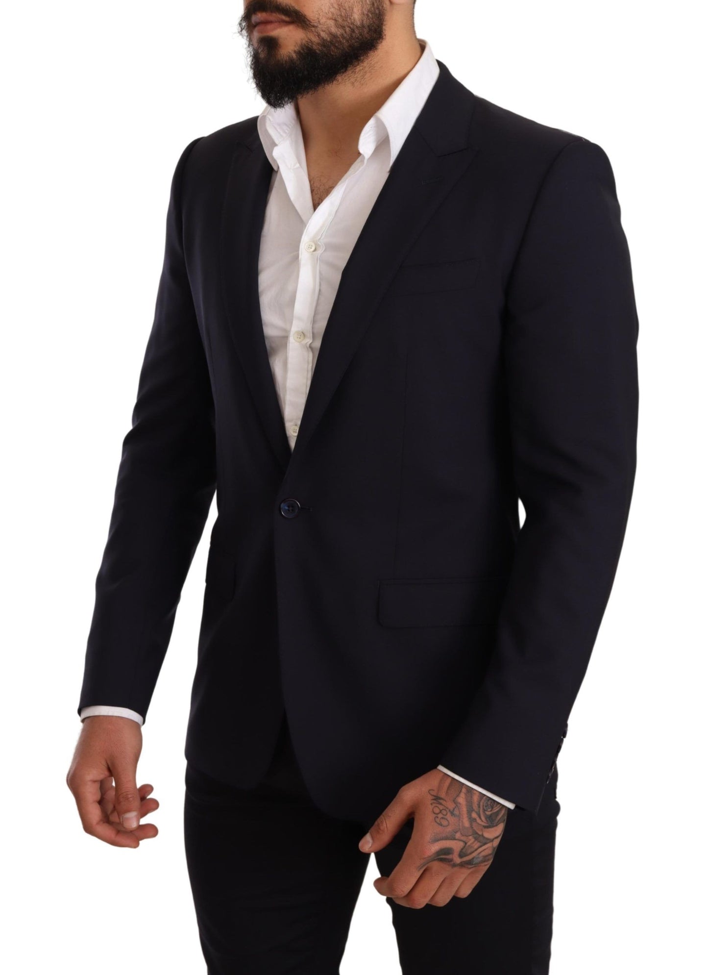 Veste MARTINI Dolce & Gabbana en laine bleu marine coupe slim