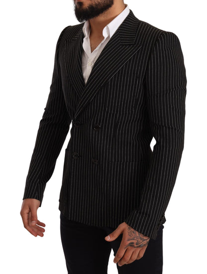 Blazer ajusté rayé noir et blanc Dolce & Gabbana
