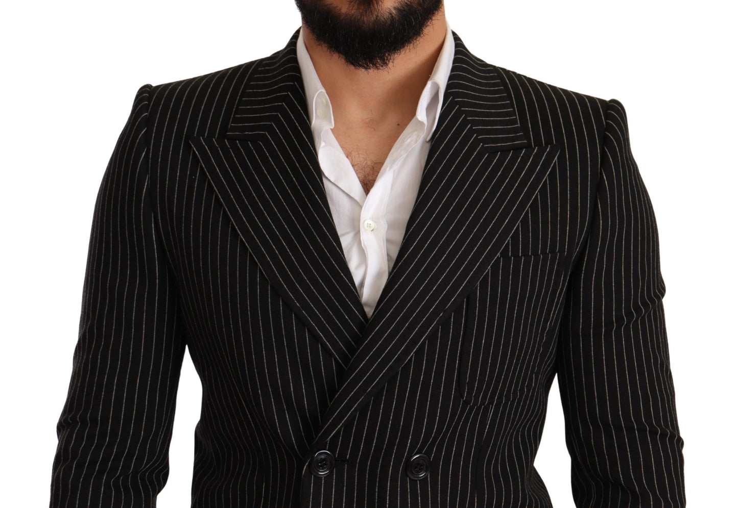 Blazer ajusté rayé noir et blanc Dolce & Gabbana