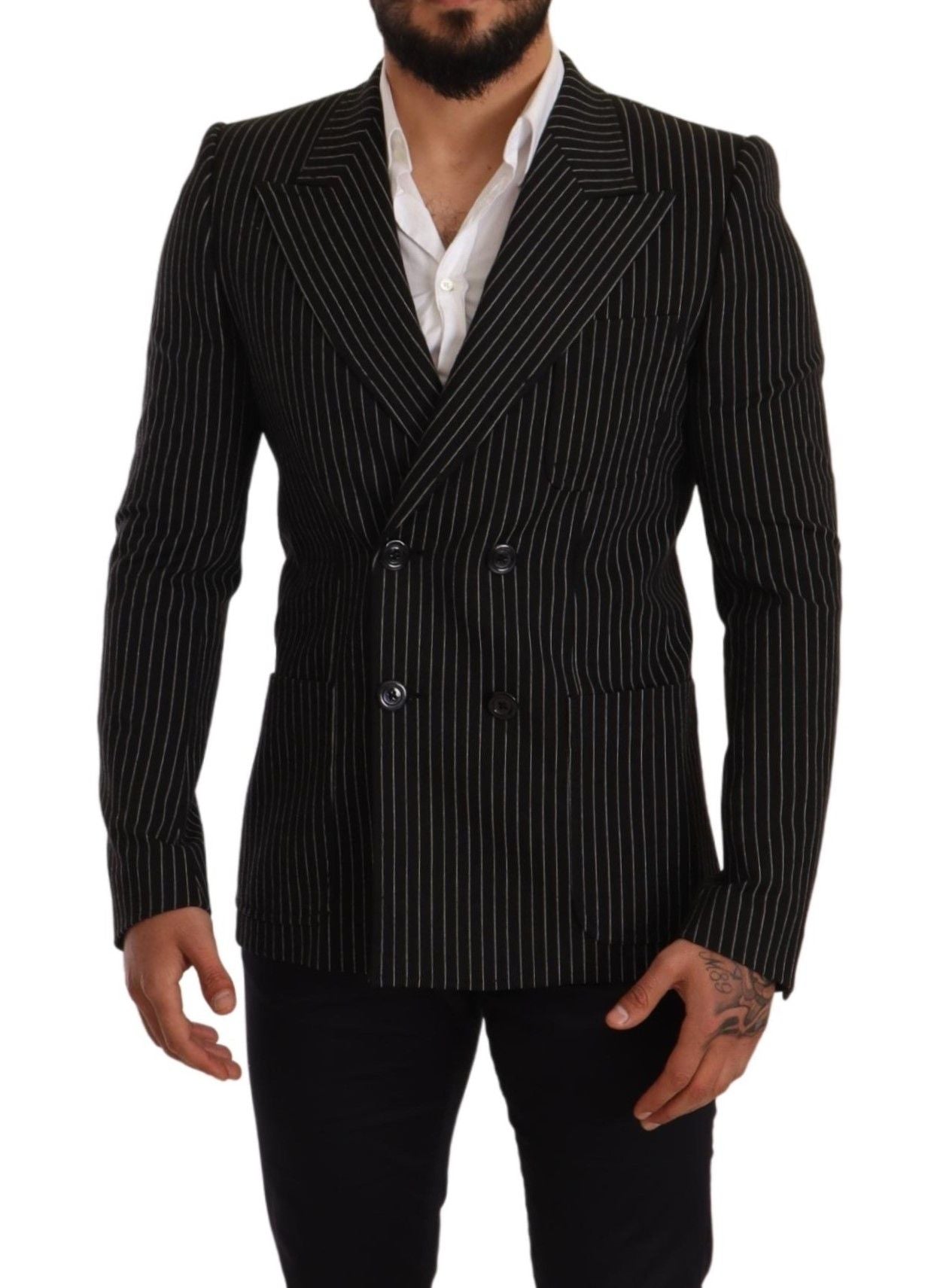 Blazer ajusté rayé noir et blanc Dolce & Gabbana