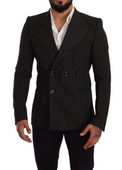 Blazer ajusté rayé noir et blanc Dolce & Gabbana