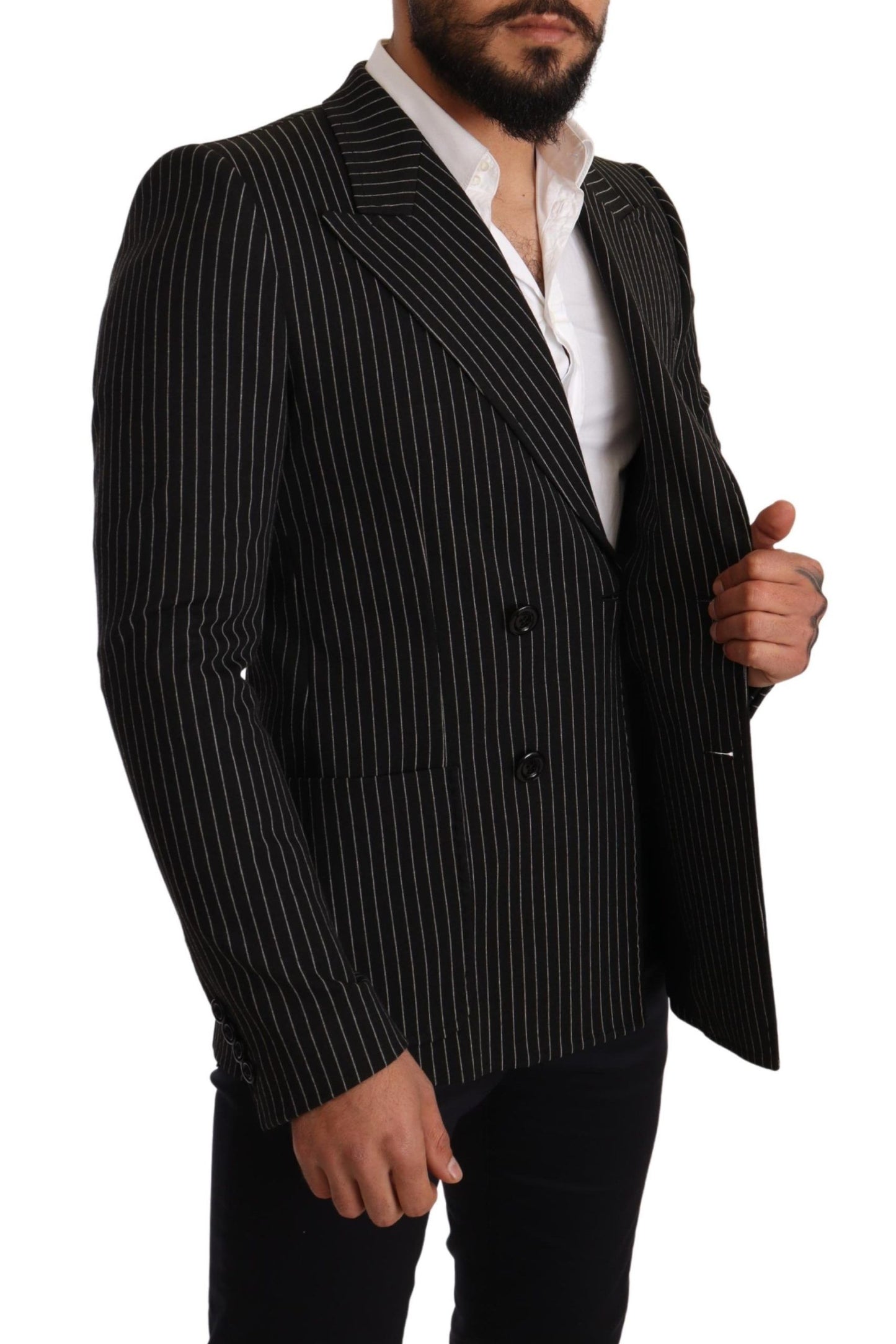 Blazer ajusté rayé noir et blanc Dolce & Gabbana