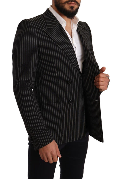 Blazer ajusté rayé noir et blanc Dolce & Gabbana