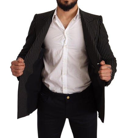 Blazer ajusté rayé noir et blanc Dolce & Gabbana