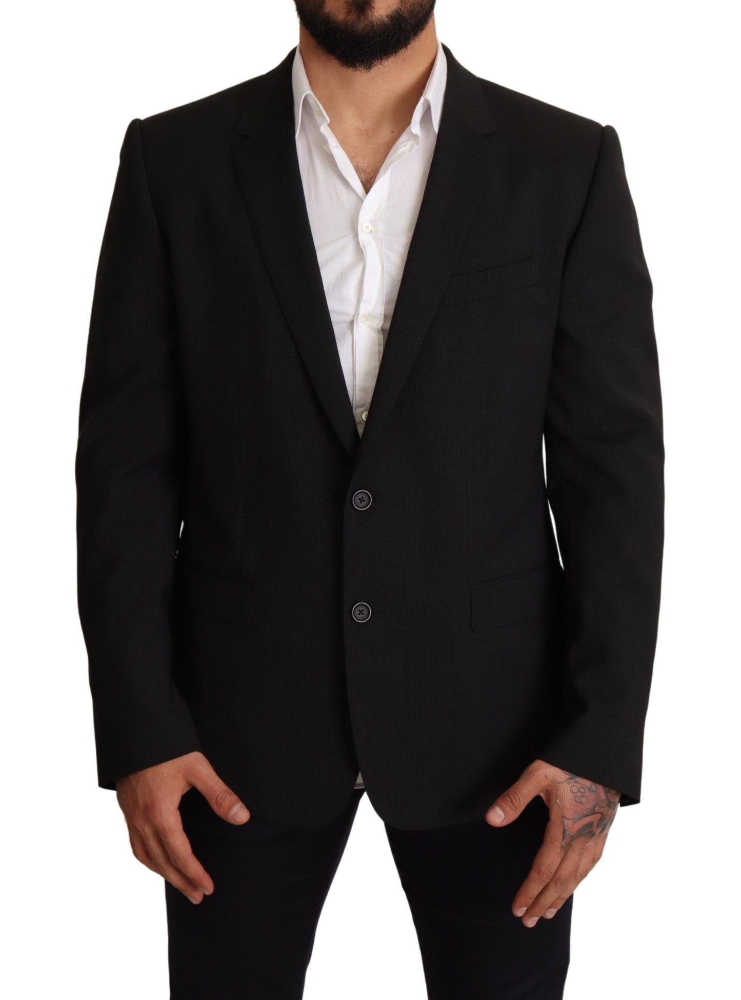 Veste de blazer Dolce & Gabbana MARTINI noire à rayures