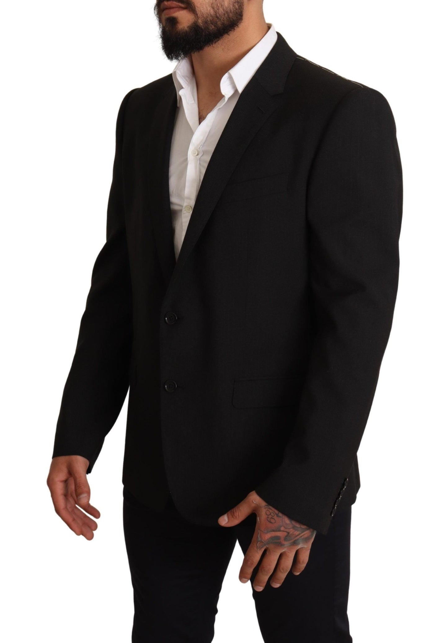 Veste de blazer Dolce & Gabbana MARTINI noire à rayures