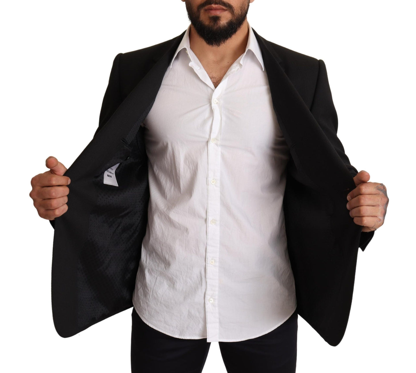 Veste de blazer Dolce & Gabbana MARTINI noire à rayures