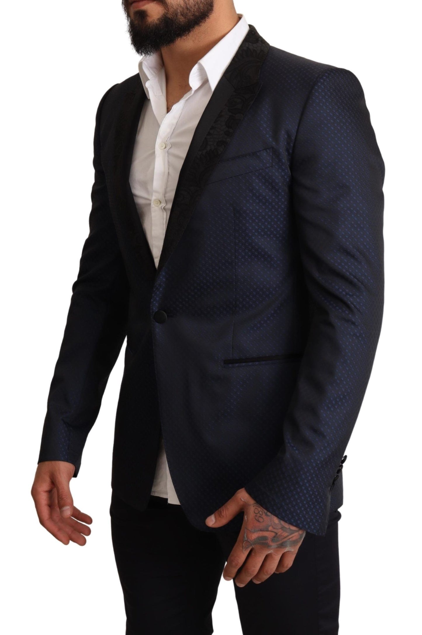 Veste de blazer Dolce & Gabbana en laine bleue coupe slim MARTINI