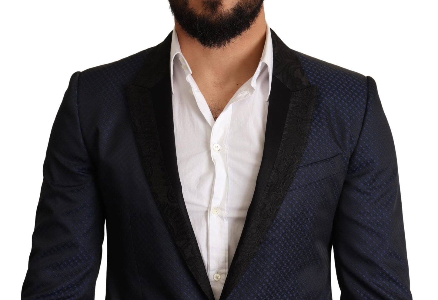 Veste de blazer Dolce & Gabbana en laine bleue coupe slim MARTINI