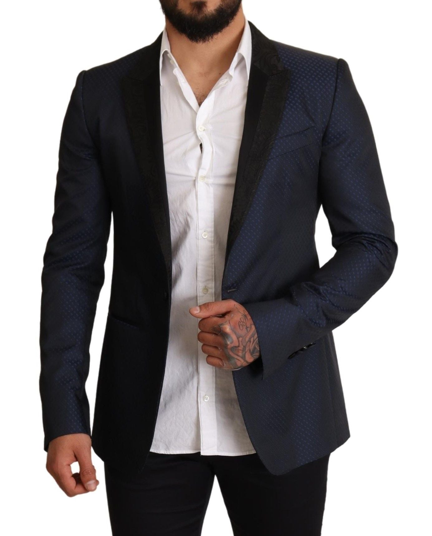 Veste de blazer Dolce & Gabbana en laine bleue coupe slim MARTINI