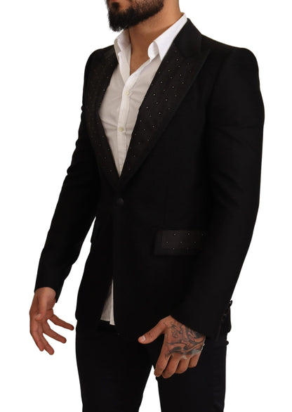 Veste blazer Dolce & Gabbana en laine noire coupe ajustée