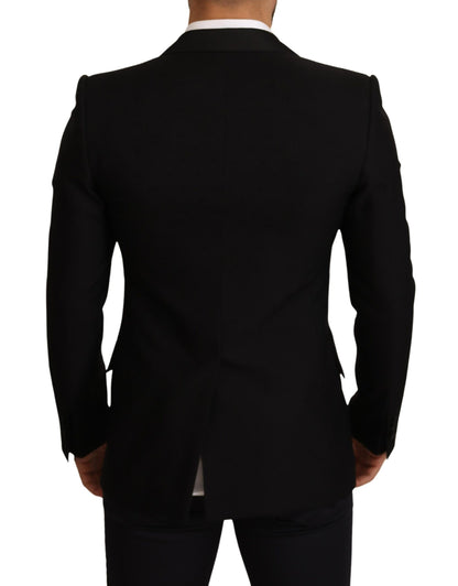 Veste blazer Dolce & Gabbana en laine noire coupe ajustée