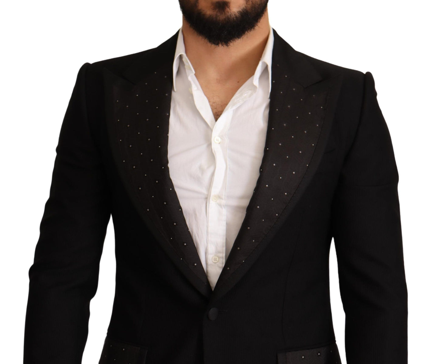 Veste blazer Dolce & Gabbana en laine noire coupe ajustée