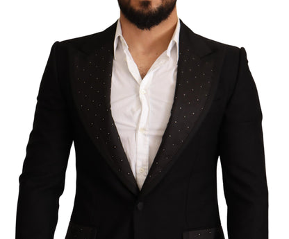 Veste blazer Dolce & Gabbana en laine noire coupe ajustée