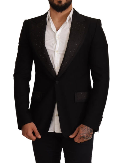 Veste blazer Dolce & Gabbana en laine noire coupe ajustée