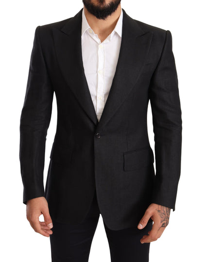 Veste Blazer Dolce & Gabbana Noir Lin Coupe Slim