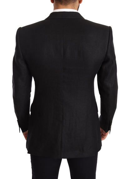 Veste Blazer Dolce & Gabbana Noir Lin Coupe Slim