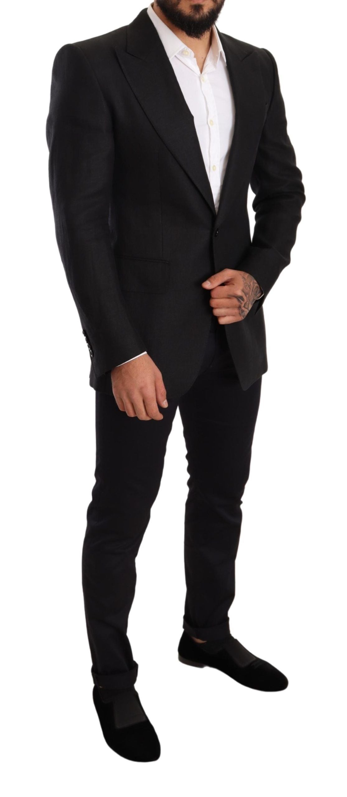 Veste Blazer Dolce & Gabbana Noir Lin Coupe Slim