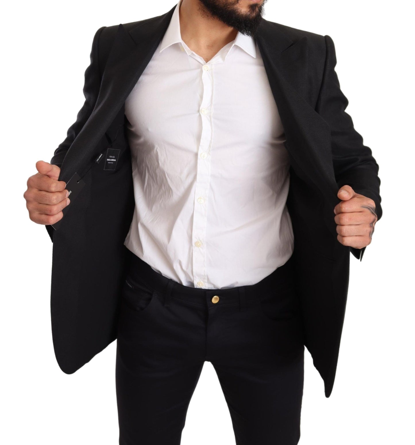 Veste Blazer Dolce & Gabbana Noir Lin Coupe Slim