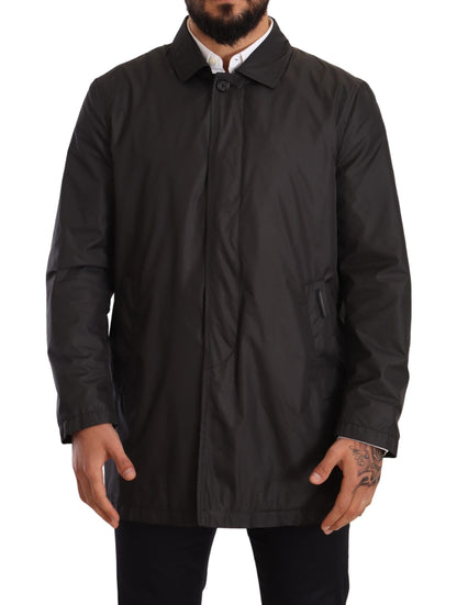 Dolce & Gabbana Trench-coat noir en polyester pour homme