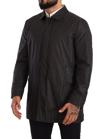 Dolce & Gabbana Trench-coat noir en polyester pour homme