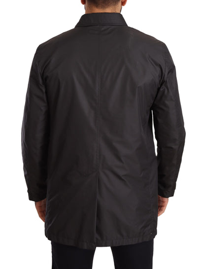 Dolce & Gabbana Trench-coat noir en polyester pour homme