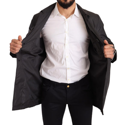 Dolce & Gabbana Trench-coat noir en polyester pour homme