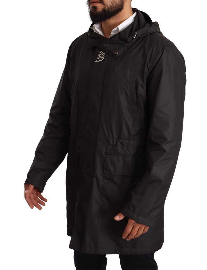 Gabardina con capucha negra para hombre Dolce & Gabbana