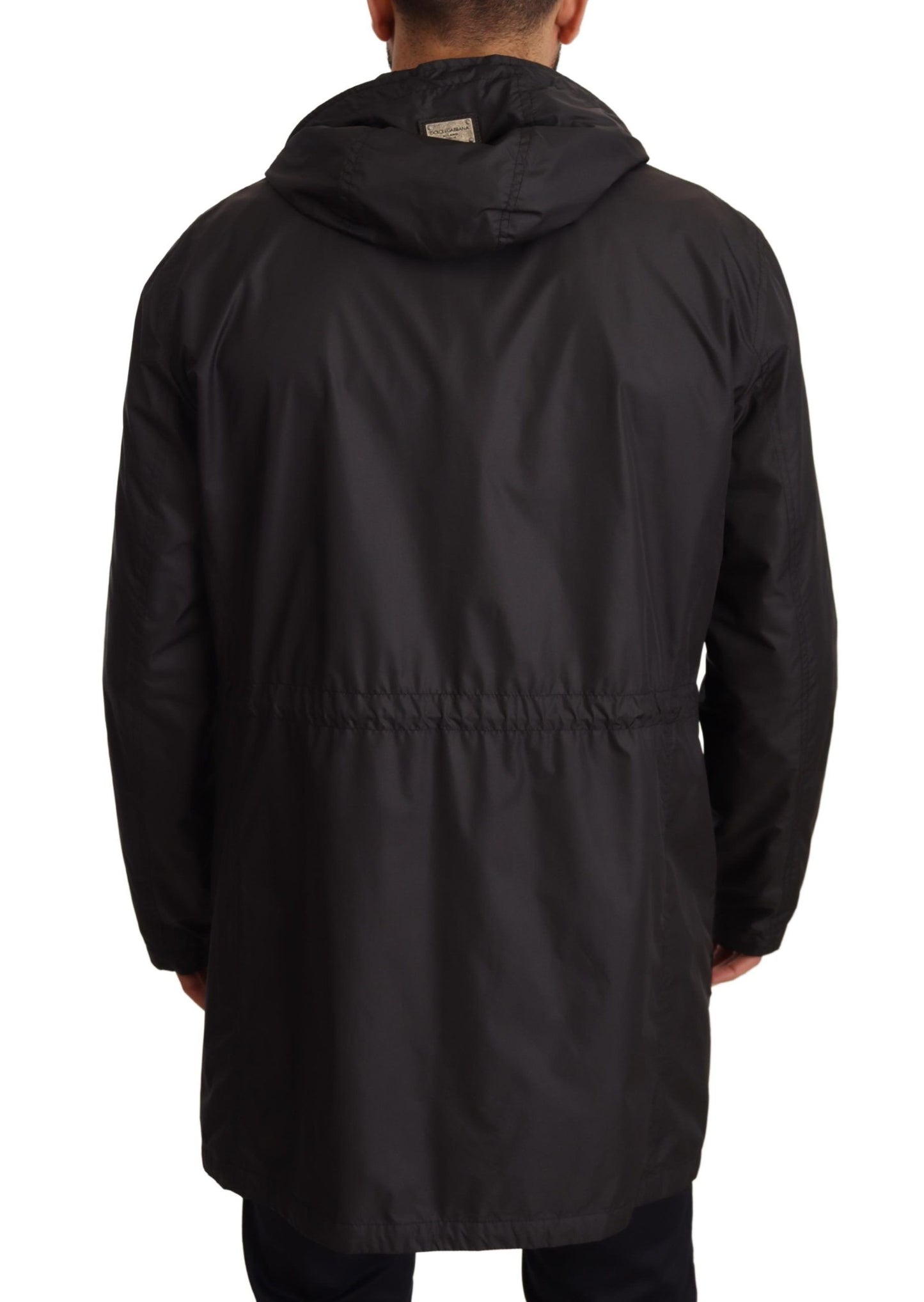 Manteau trench homme à capuche noir Dolce & Gabbana