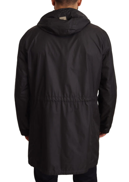Manteau trench homme à capuche noir Dolce & Gabbana
