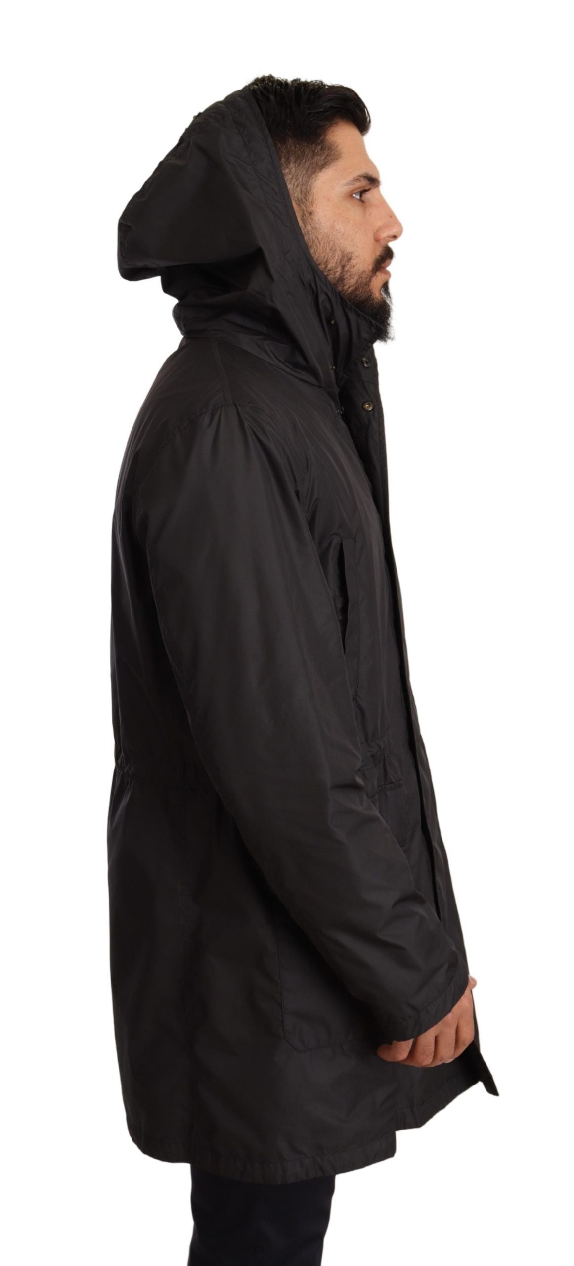 Manteau trench homme à capuche noir Dolce & Gabbana