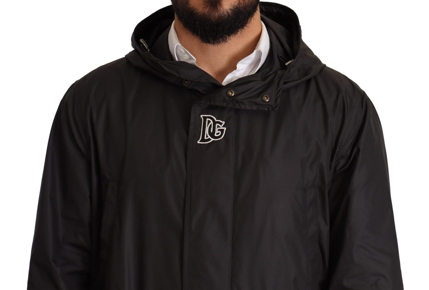 Manteau trench homme à capuche noir Dolce & Gabbana