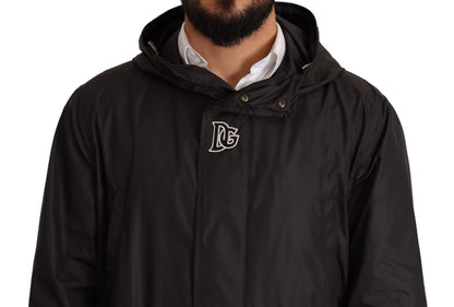 Manteau trench homme à capuche noir Dolce & Gabbana