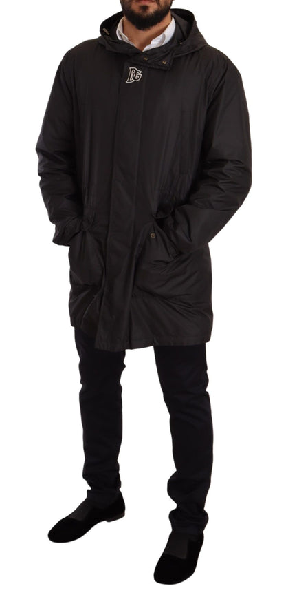 Manteau trench homme à capuche noir Dolce & Gabbana