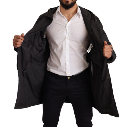 Manteau trench homme à capuche noir Dolce & Gabbana