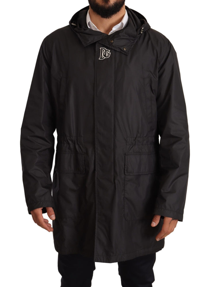 Gabardina con capucha negra para hombre Dolce & Gabbana