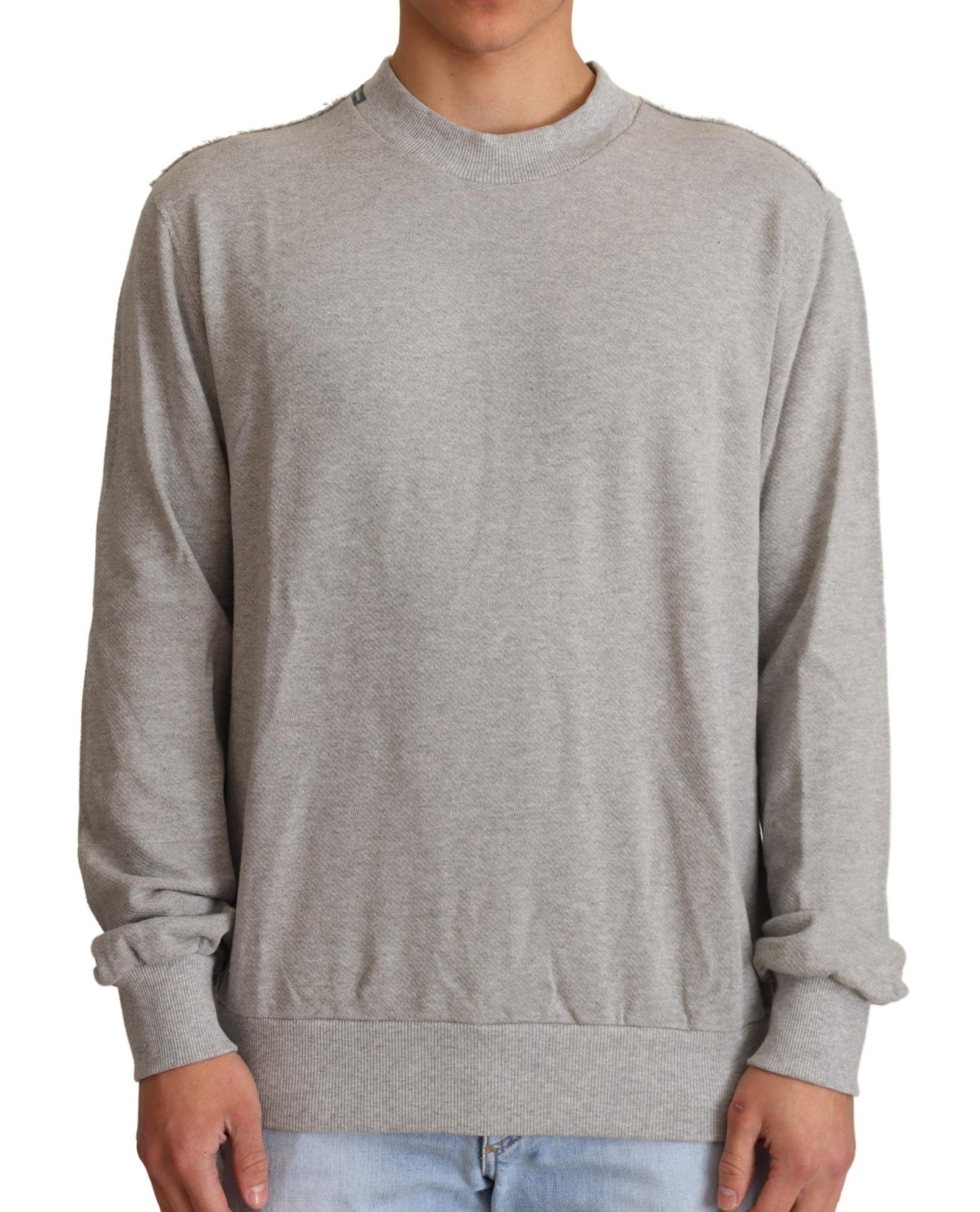 Pull ras du cou en coton gris Dolce & Gabbana
