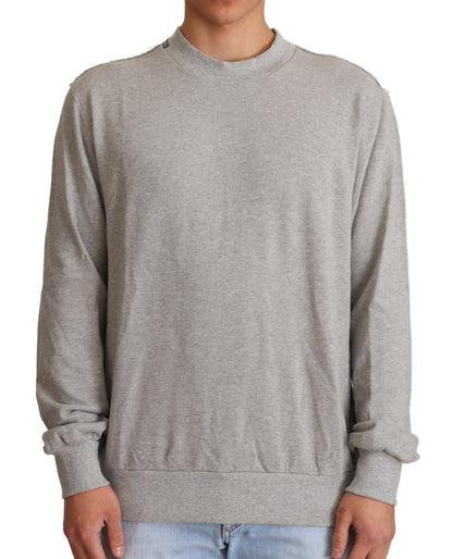 Pull ras du cou en coton gris Dolce & Gabbana