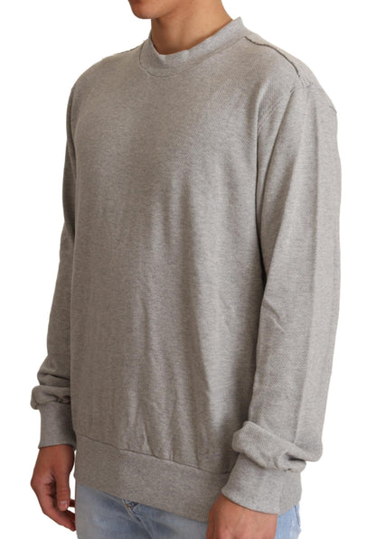 Pull ras du cou en coton gris Dolce & Gabbana