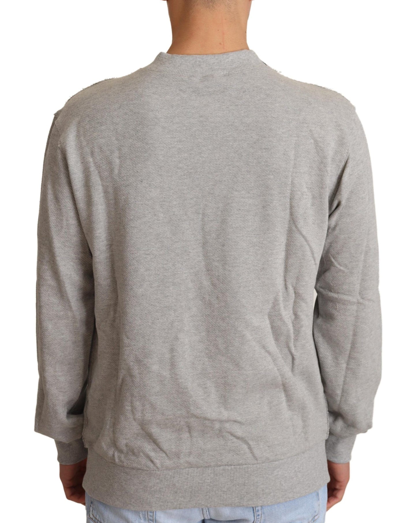 Pull ras du cou en coton gris Dolce & Gabbana