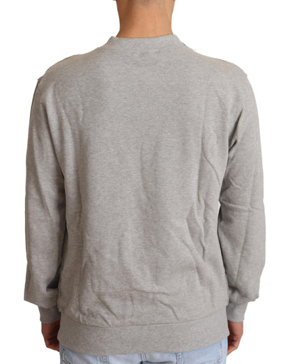 Pull ras du cou en coton gris Dolce & Gabbana