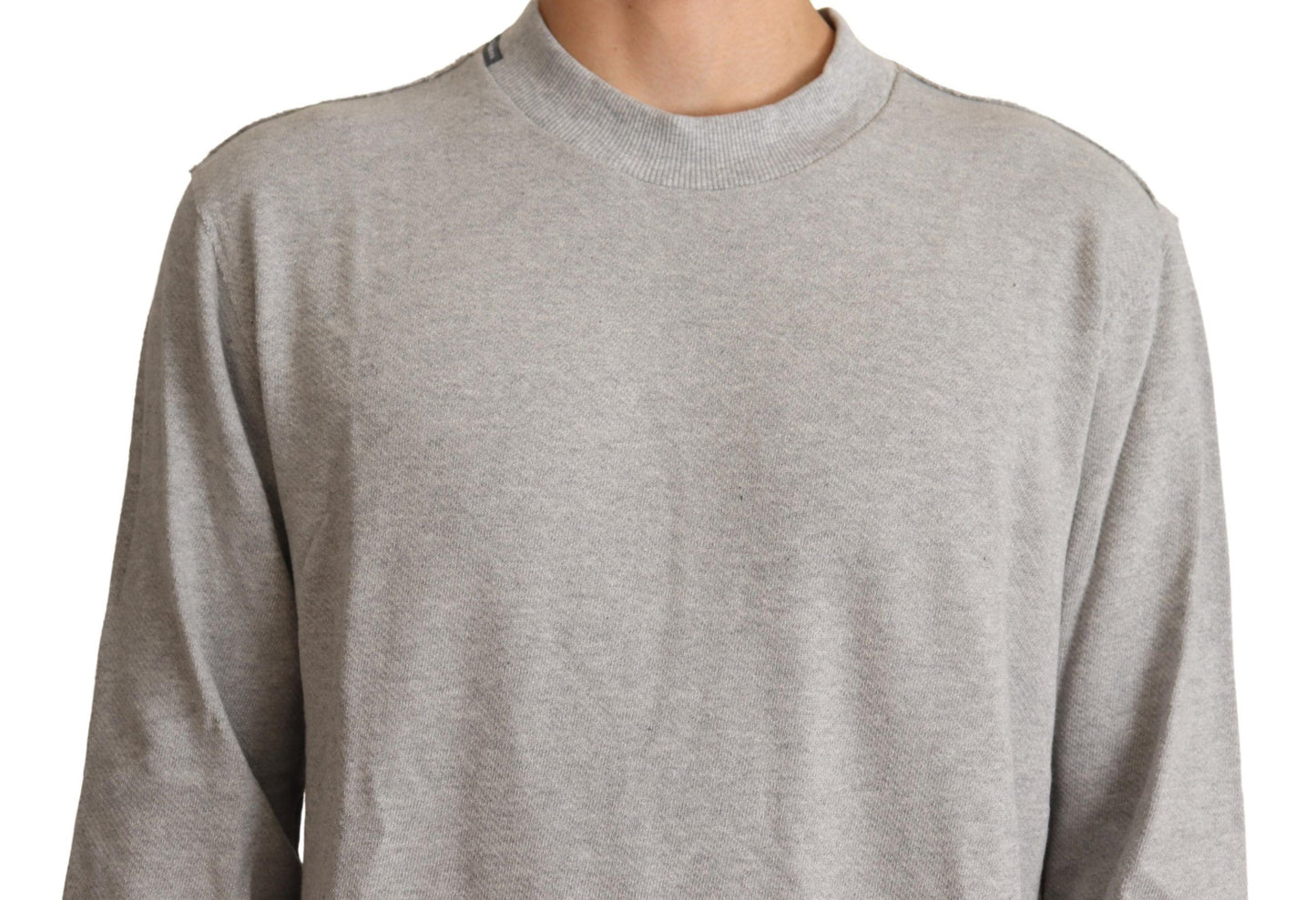 Pull ras du cou en coton gris Dolce & Gabbana