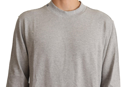 Pull ras du cou en coton gris Dolce & Gabbana
