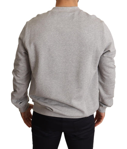 Pull en coton Dolce & Gabbana gris imprimé Couronne Roi