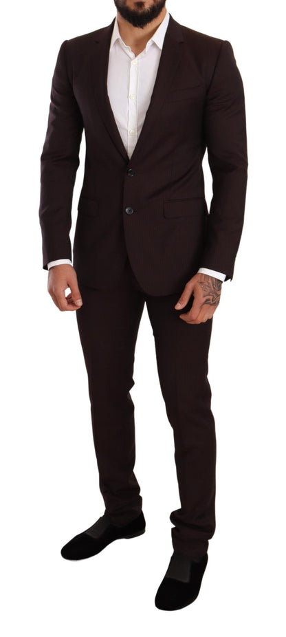 Costume ajusté MARTINI en laine bordeaux Dolce & Gabbana
