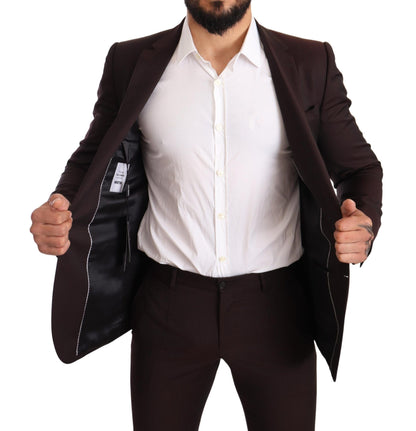Costume ajusté MARTINI en laine bordeaux Dolce & Gabbana