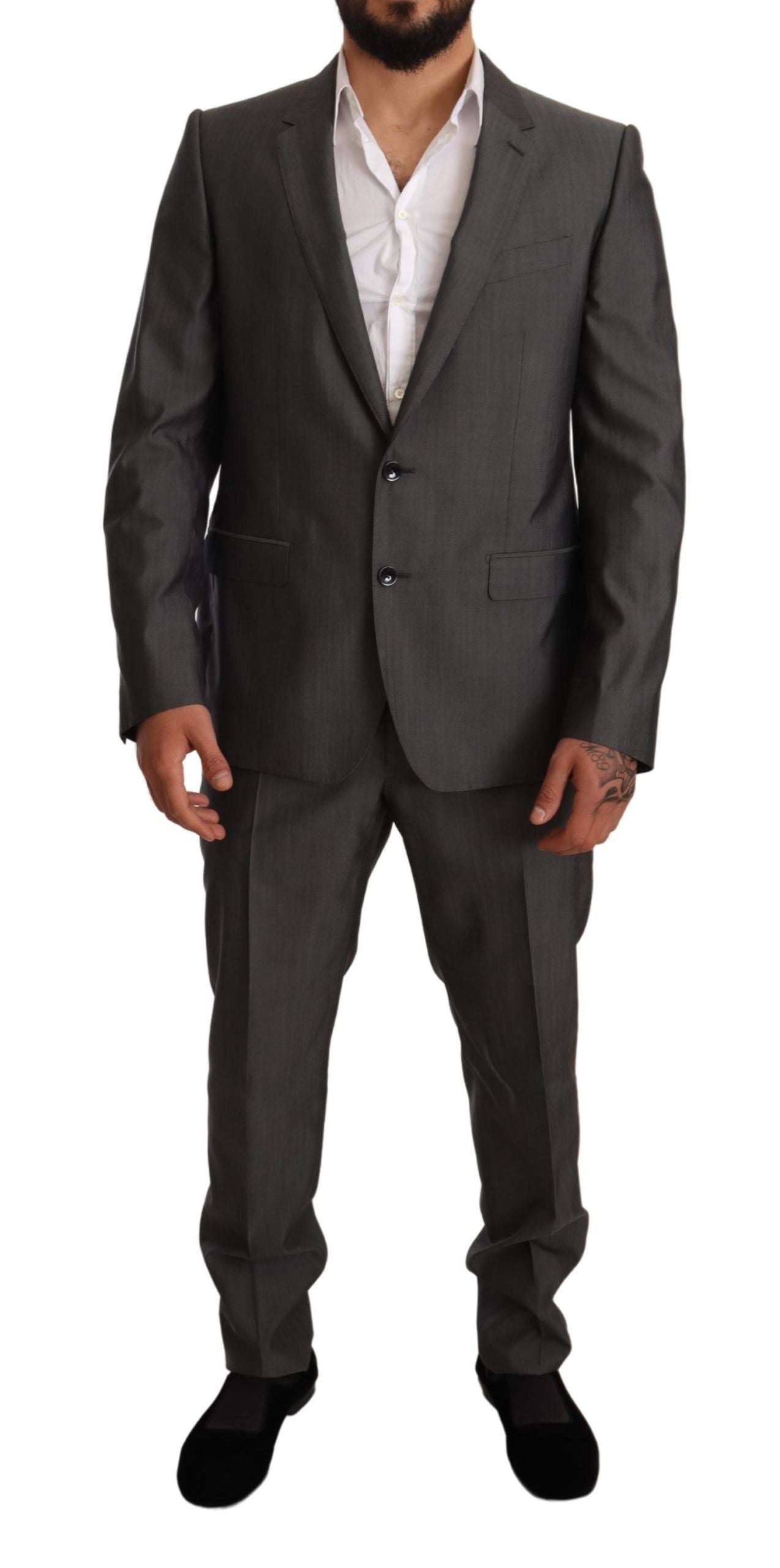 Ensemble de costume Dolce & Gabbana gris métallisé MARTINI coupe ajustée